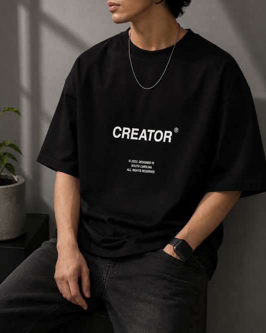 Minimal Creator Print Half Sleeve T-Shirt